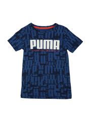 Puma Boys Blue Printed Round Neck T-shirt