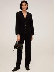 MANGO Women Black Solid Basic Jumpsuit