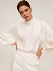 MANGO Women Off-White Solid Top