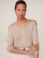 MANGO Women Beige Solid Sweater