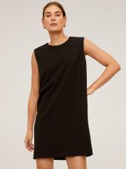 MANGO Women Black Solid Shift Dress