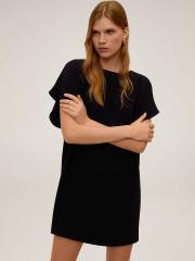 MANGO Women Black Solid Shift Dress