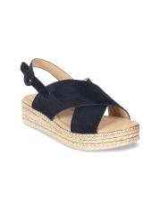 Flat n Heels Women Black Solid Sandals