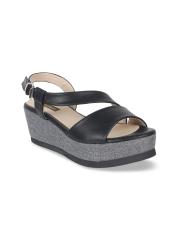 Flat n Heels Women Black Solid Sandals