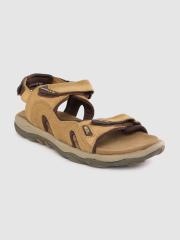 Woodland Men Tan Brown Leather Comfort Sandals