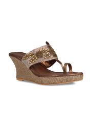 Rocia Women Copper-Toned Embellished Wedges