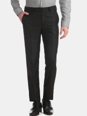 Arrow Men Black Slim Fit Solid Formal Trousers