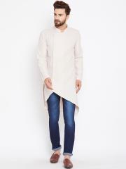 even Men Beige Solid Straight Kurta