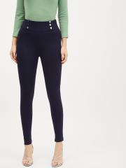 Harpa Women Navy Blue Solid Jeggings