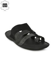 Ruosh Men Black Comfort Sandals