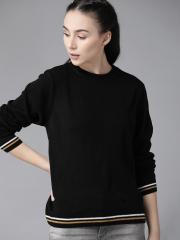 Roadster Women Black Solid Pullover