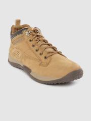 Woodland Men Camel Brown Nubuck Solid Sneakers