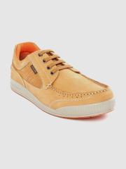 Woodland Men Camel Brown Solid Nubuck Sneakers