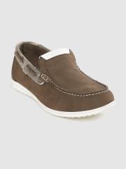 Woodland Men Coffee Brown Nubuck Loafers