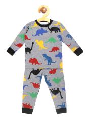 Lazy Shark Boys Grey Printed Night suit