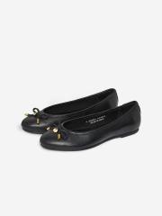 DOROTHY PERKINS Women Black Solid Leather Ballerinas