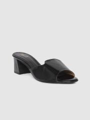 Inc 5 Women Black Solid Peep Toes