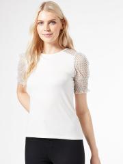 DOROTHY PERKINS Women White Solid Top