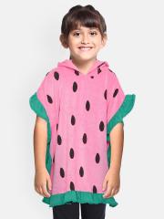 YK Girls Pink & Black Poncho Sweater