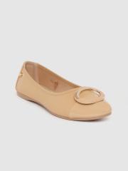 Carlton London Women Beige Solid Ballerinas