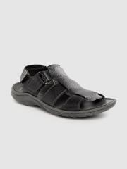 Clarks Men Black Leather Fisherman Sandals