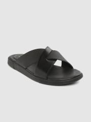 Clarks Men Black Leather Comfort Sandals