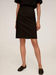 MANGO Women Black Solid Pencil Skirt