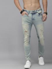 Roadster Men Blue Skinny Fit Mid-Rise Mildly Distressed Stretchable Jeans