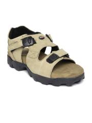 Woodland Men Camel Brown Leather Sandals