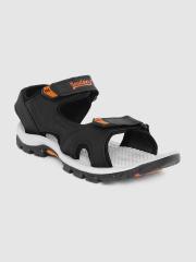 Roadster Men Black Solid Sports Sandals