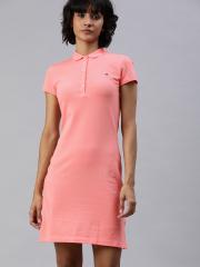 Tommy Hilfiger Women Pink Solid T-shirt Dress