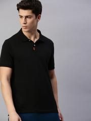 Nike Men Black Solid SHORT SLEEVE Dri-FIT Polo Collar T-shirt