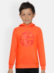 Pepe Jeans Boys Orange Printed Hooded Sweatshirt