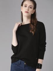 Roadster Women Black Solid Pullover