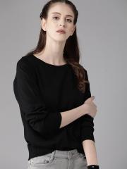 Roadster Women Black Solid Pullover