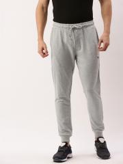 Flying Machine Men Grey Melange Solid Joggers