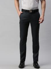 Raymond Men Navy Blue Slim Fit Solid Formal Trousers