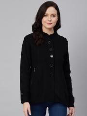 Cayman Women Black Solid Cardigan Sweater