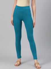 Biba Women Blue Solid Leggings