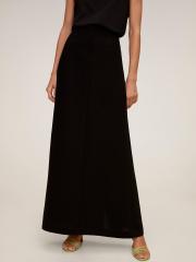 MANGO Women Black Solid Maxi Skirt