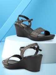 Bata Women Black Solid Wedges