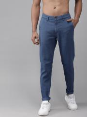 Roadster Men Blue Regular Fit Solid Chinos