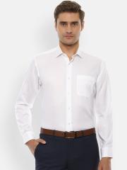 Van Heusen Men White Slim Fit Solid Formal Shirt