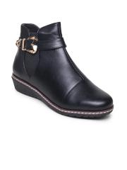 VALIOSAA Women Black Solid Heeled Boots