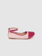 YK Girls Pink Colourblocked Ballerinas