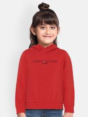 Tommy Hilfiger Girls Red Printed Sweatshirt