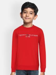 Tommy Hilfiger Boys Red Solid Sweatshirt