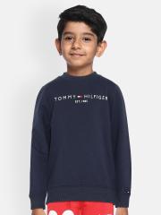 Tommy Hilfiger Boys Navy Blue Printed Sweatshirt