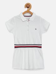 Tommy Hilfiger Girls White Striped T-shirt Dress