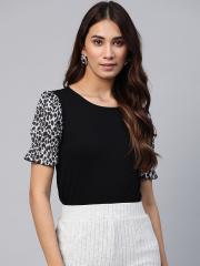 DOROTHY PERKINS Women Black Solid Top